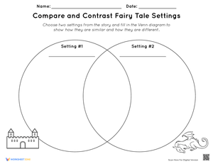 Fairy Tale Settings: Compare and Contrast Worksheet