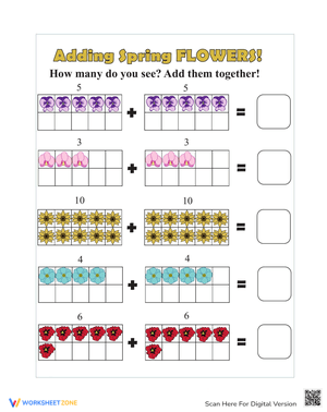 Flower Addition Fun Worksheet