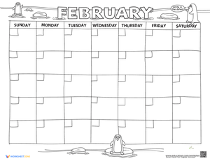Create a Calendar: February Worksheet