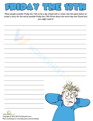 Worst Day Ever: Narrative Writing Worksheet