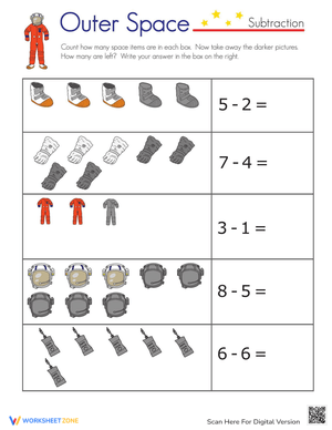 Astronaut Math Worksheet