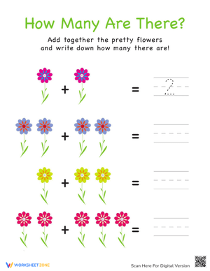 How Many Flowers? A Fun Counting Worksheet