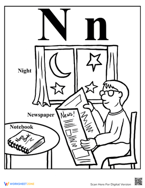 Coloring Alphabet: 'N' is for...