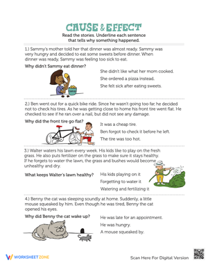 Cause and Effect Worksheet for Kids: Learning