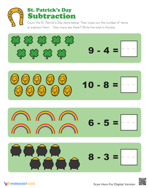 St. Patty's Subtraction Fun