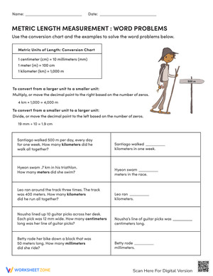 Metric Length Measurement Word Problems