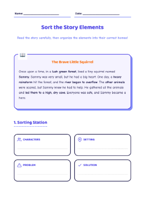Sort the Story Elements Worksheet