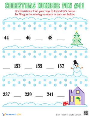Christmas Numbers Fun Worksheet