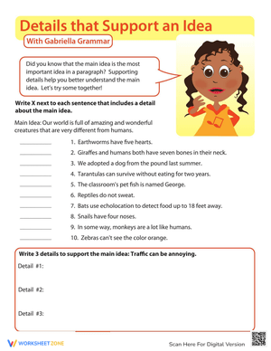 Writing Workout: Supporting the Main Idea