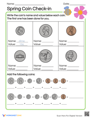 Spring Coin Check-In: Practice Coin Recognition