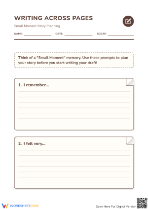 Grade 2 Small Moment Writing — Printable No-Prep Worksheet