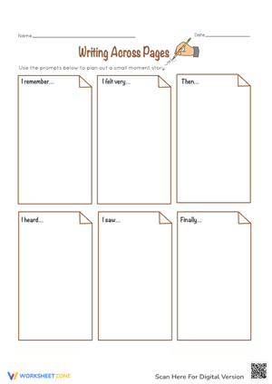 Writing Across Pages for Story Planning