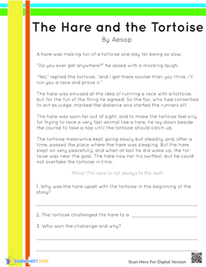 'The Tortoise and the Hare' Story Writing