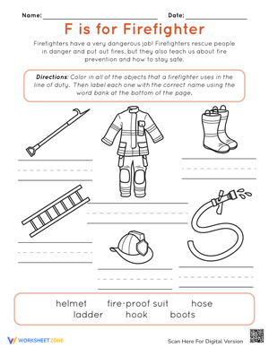 Learning the Letter F: F is for Firefighter