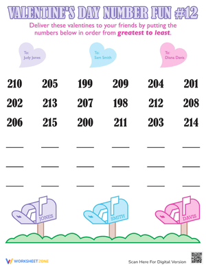 Valentine's Day Numbers: Counting Worksheet