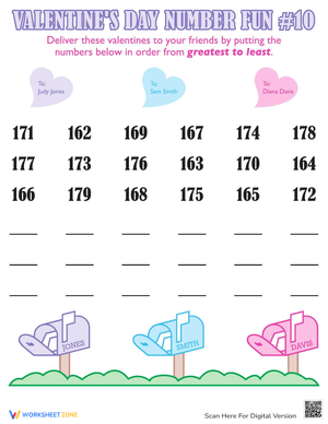 Valentines Day Numbers: Fun Counting Worksheet for Kids