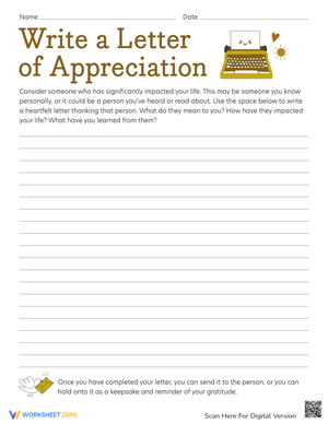 Letter of Appreciation: Practice Gratitude and Writing