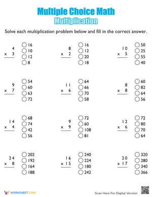 Multiple Math: Practice Basic Multiplication Skills