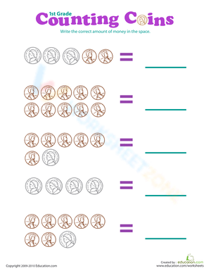 Counting Coins: Money Math Fun Worksheet