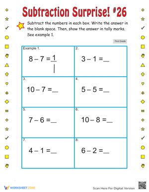 Subtraction Surprise: Fun Math Practice Activity