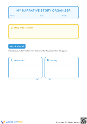 Printable Narrative Story Organizer | Grade 2-3 ELA