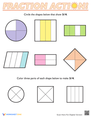 Fractions of Shapes: Fun Math Learning Exercise