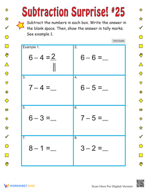 Subtraction Surprise: Math Fun Learning Activity