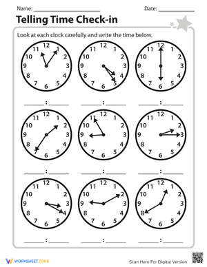 Telling Time: Practice Fun Check-In