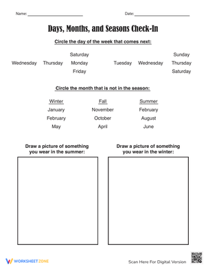 Explore Time: Days, Months, and Seasons Check-In