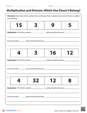 Multiplication and Division: Which One Doesn't Belong?