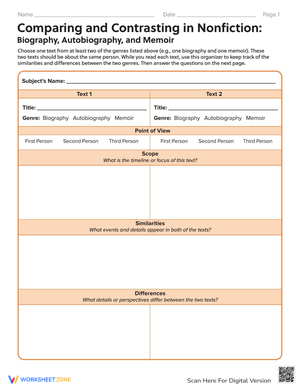 Compare and Contrast: Nonfiction Analysis
