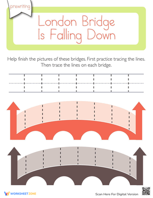 Prewriting Skills: Vertical Lines-London Bridge Is Falling Down