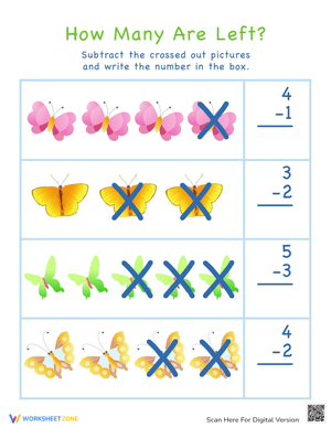 Visual Subtraction Worksheet for Learners