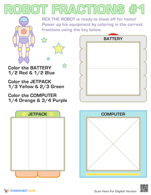 Robot Fractions: Fun Fraction Practice