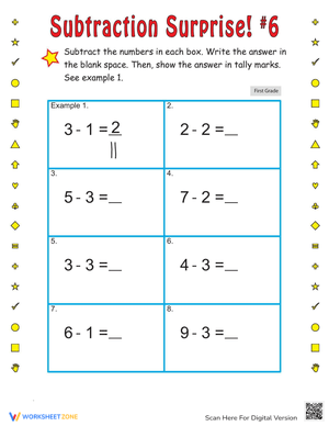 Subtraction Surprise: Fun Math Skills Practice
