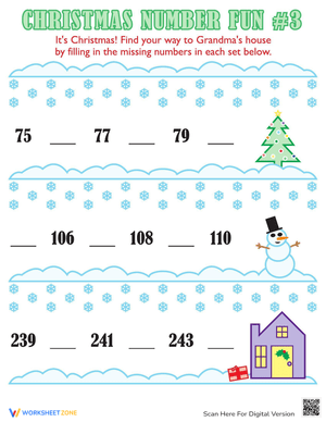 Christmas Numbers Worksheet for Festive Learning