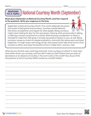 Respond to Topic: National Courtesy Month
