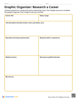 Graphic Organizer: Career Research Worksheet