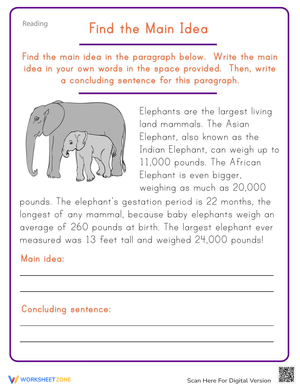Finding the Main Idea: Elephant Story