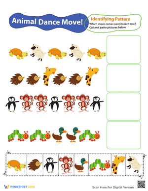 Identifying Patterns: Animal Dance Worksheet