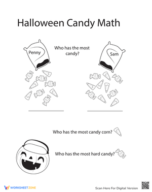 Halloween Candy Math Worksheet