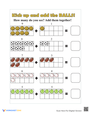 Fun Sports-Themed Addition Practice