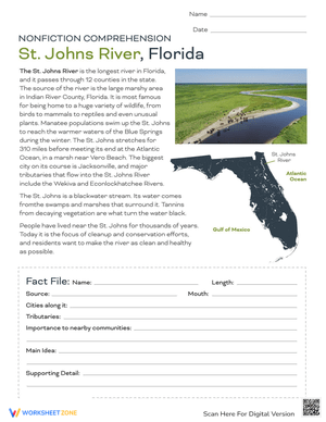 Explore the St. Johns River Worksheet