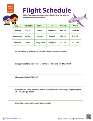Practicing Schedules with Planes and Trains