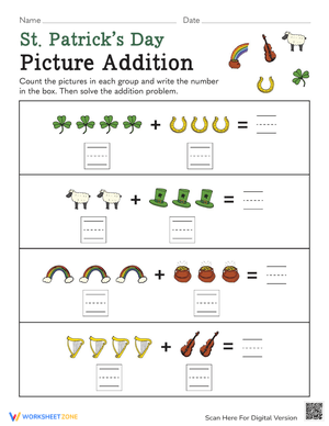 St. Patrick's Day Themed Math Worksheet