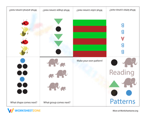 Patterning Mini-Book Worksheet for Kids