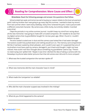 Reading Comprehension: Cause and Effect