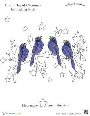 Four Calling Birds: Christmas Worksheet