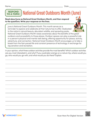 Great Outdoors Month Writing Reflection