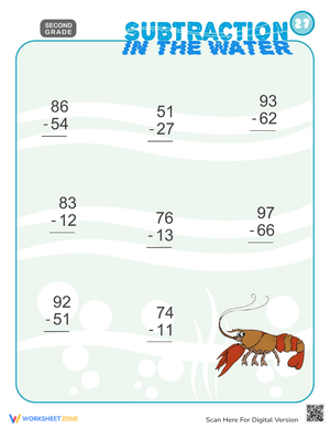 Underwater Subtraction Practice Worksheet